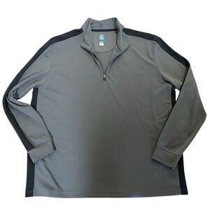 PGA Tour Air Flux XL pull over long sleeves gray / black band collar 1/4” zip
